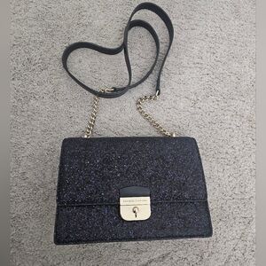 Authentic Kate Spade Black Glitter Crossbody Bag